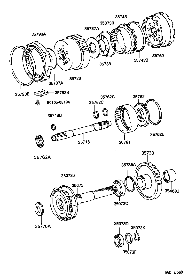  DYNA 200 TOYOACE G25 |  PLANETARY GEAR REVERSE PISTON COUNTER GEAR ATM