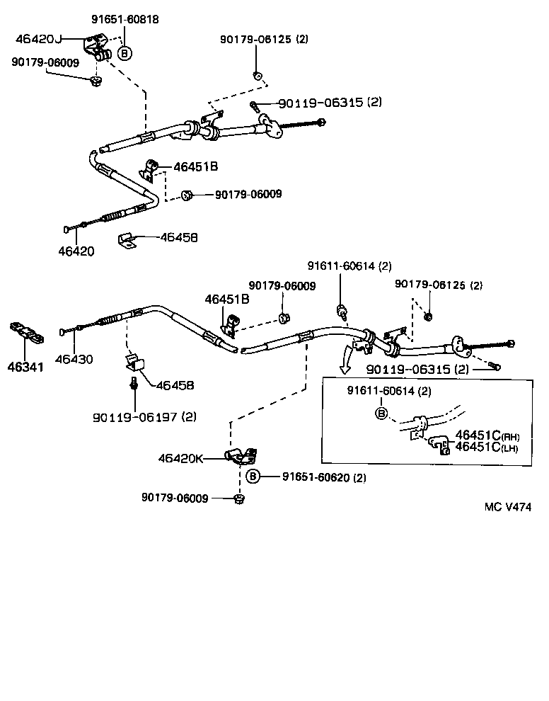  CAMRY VISTA |  PARKING BRAKE CABLE