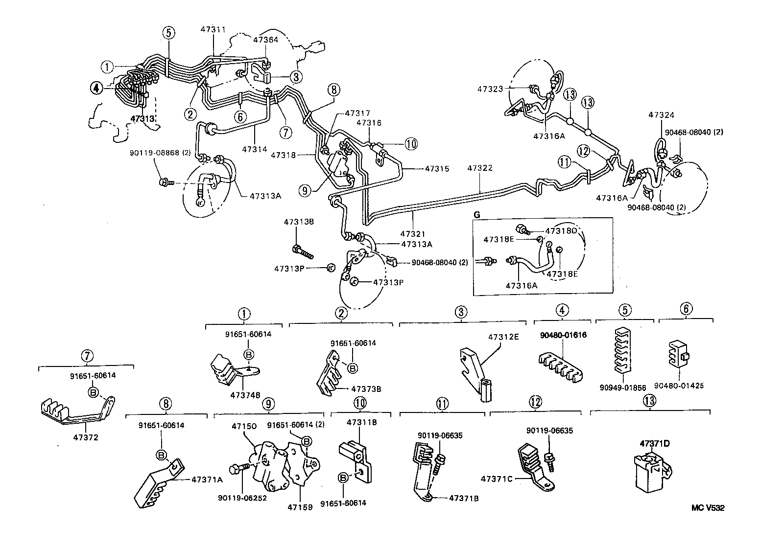  LVN CRE TRN MRN |  BRAKE TUBE CLAMP