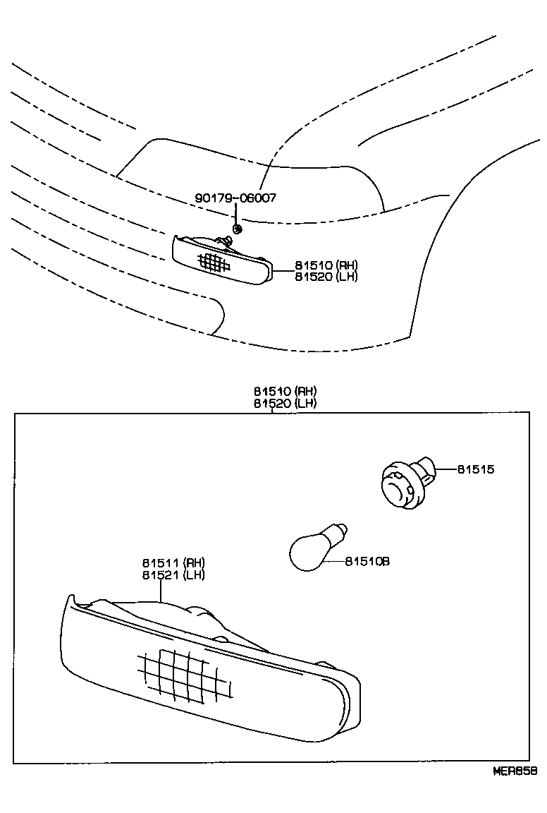  LVN CRE TRN MRN |  FRONT TURN SIGNAL LAMP