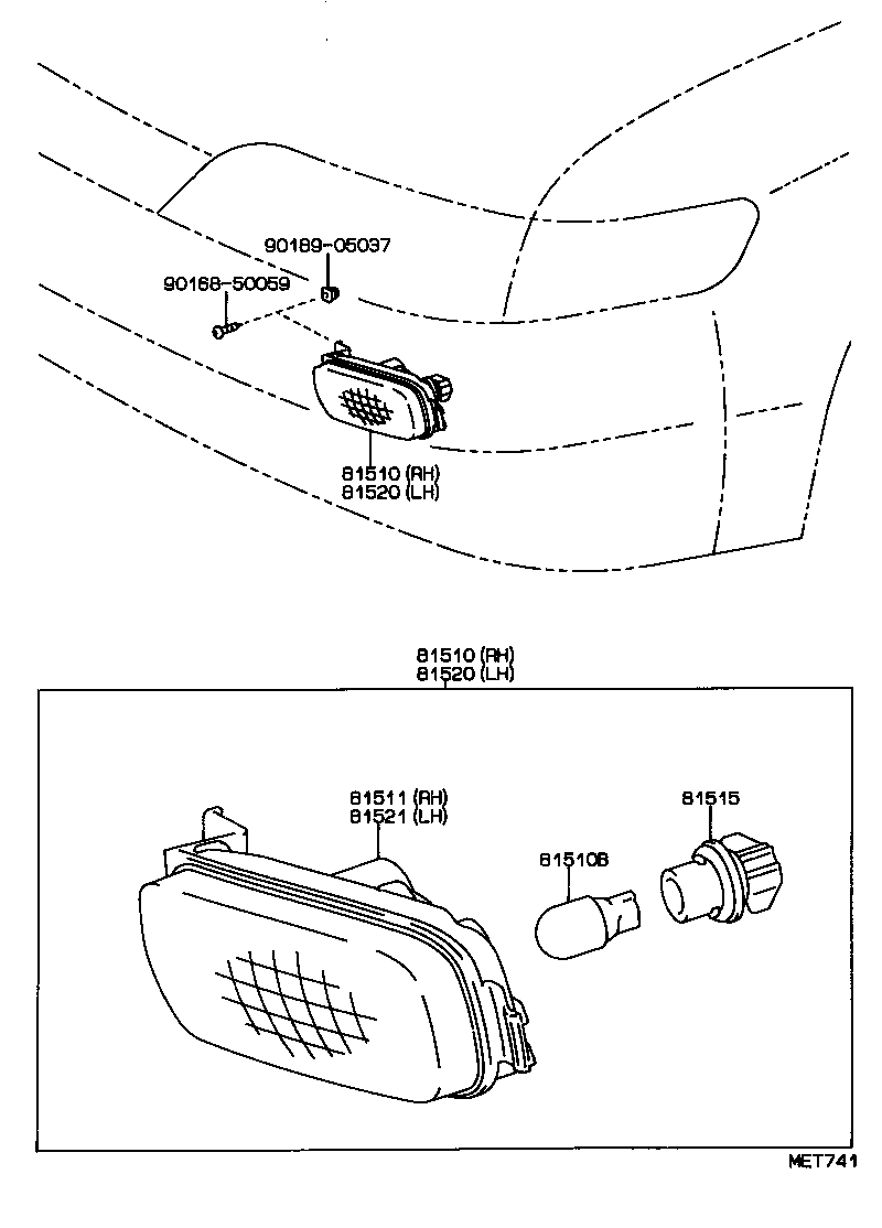  LVN CRE TRN MRN |  FRONT TURN SIGNAL LAMP