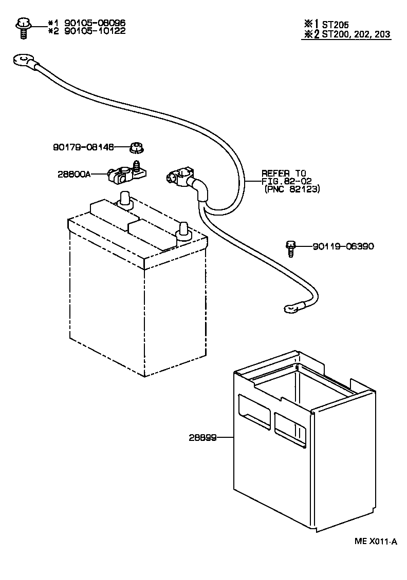  CORONA EXIV |  BATTERY BATTERY CABLE