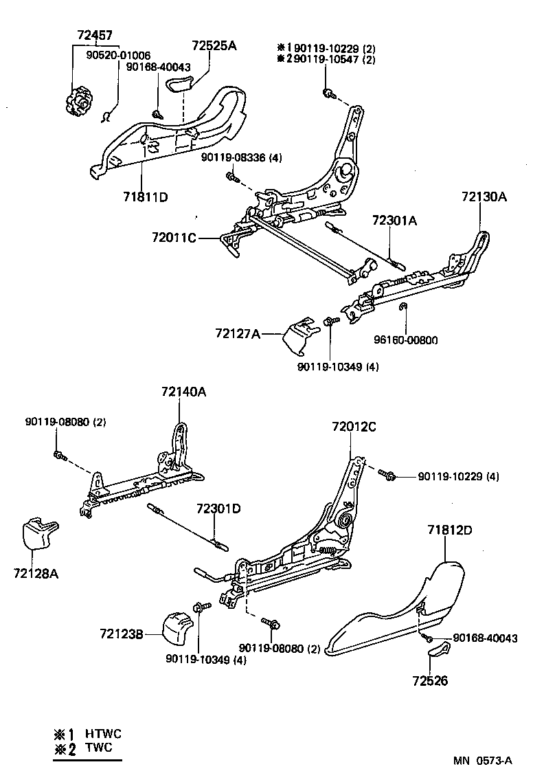  MR2 |  FRONT SEAT SEAT TRACK