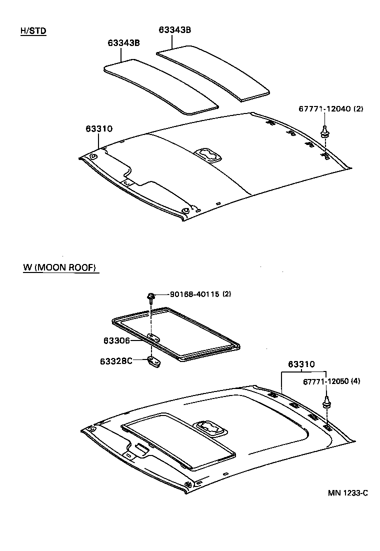  LVN CRE TRN MRN |  ROOF HEADLINING SILENCER PAD