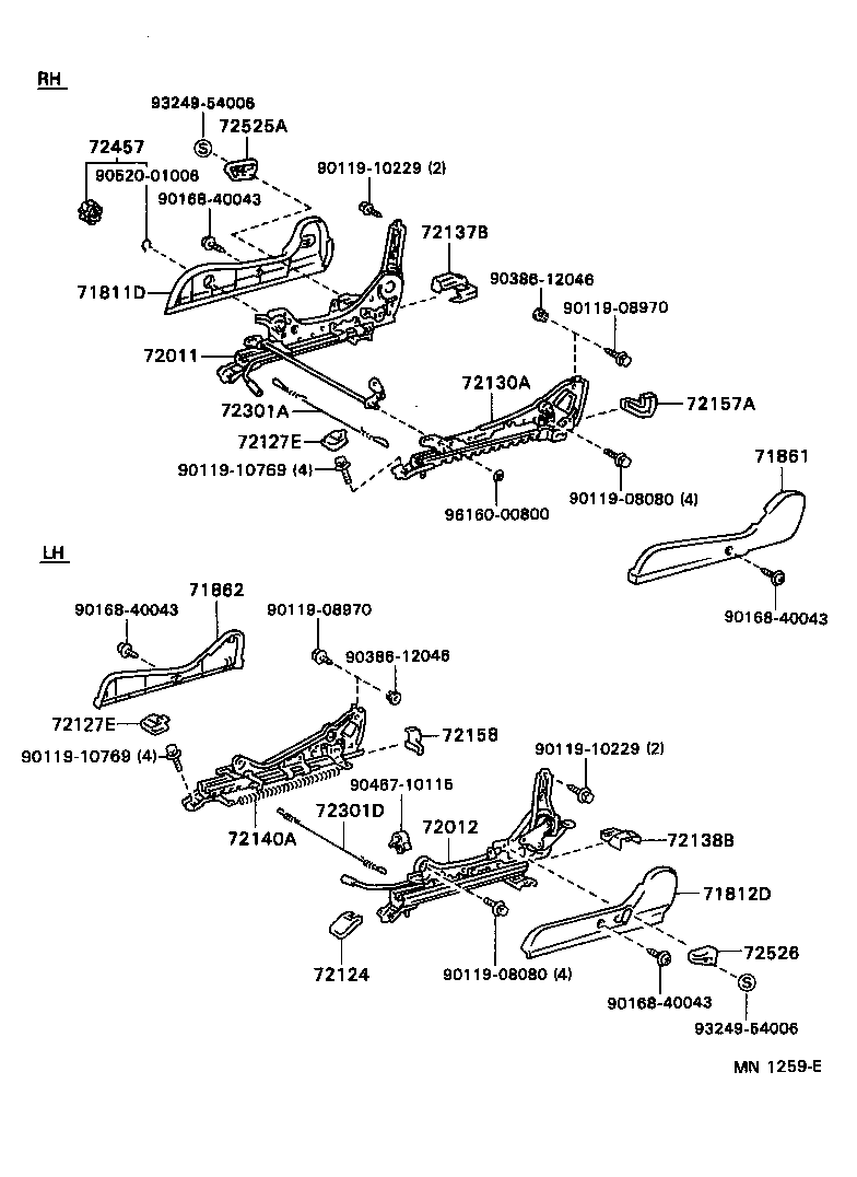  LVN CRE TRN MRN |  FRONT SEAT SEAT TRACK