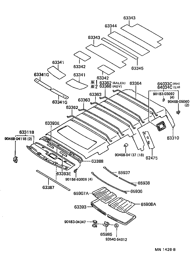  CROWN |  ROOF HEADLINING SILENCER PAD