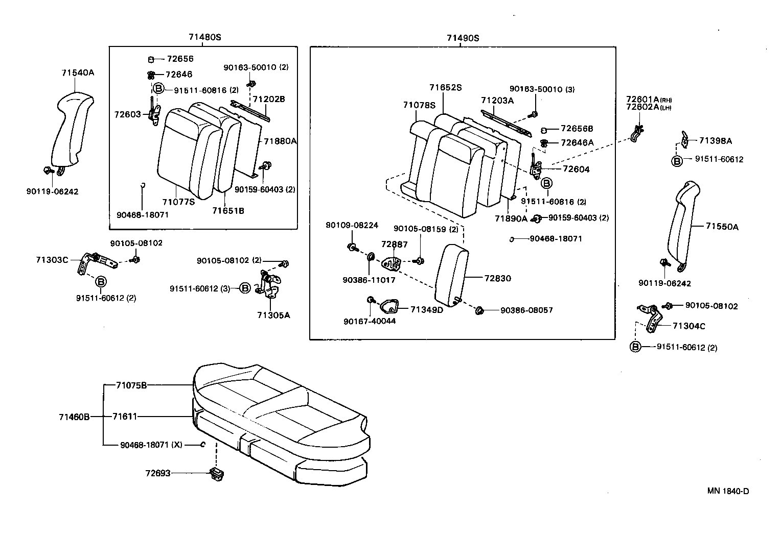  LVN CRE TRN MRN |  REAR SEAT SEAT TRACK