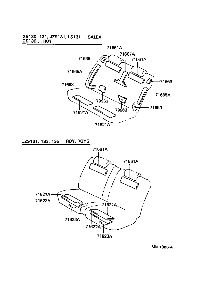  CROWN |  REAR SEAT SEAT TRACK
