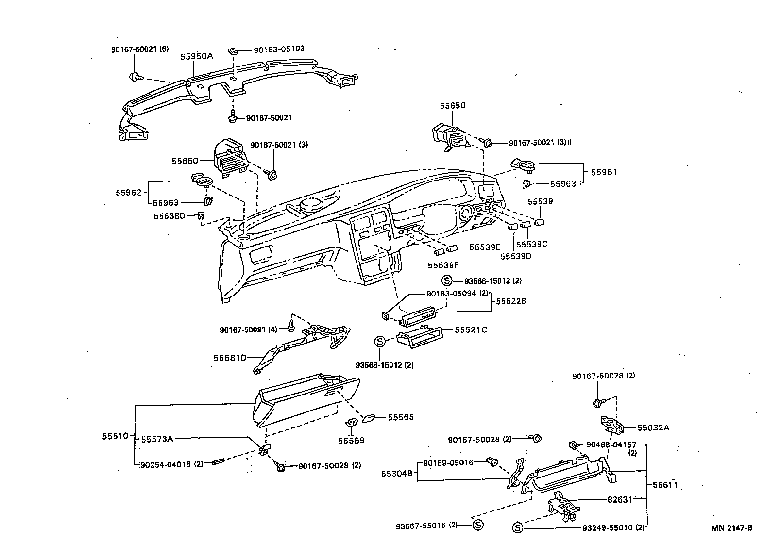  CALDINA |  INSTRUMENT PANEL GLOVE COMPARTMENT