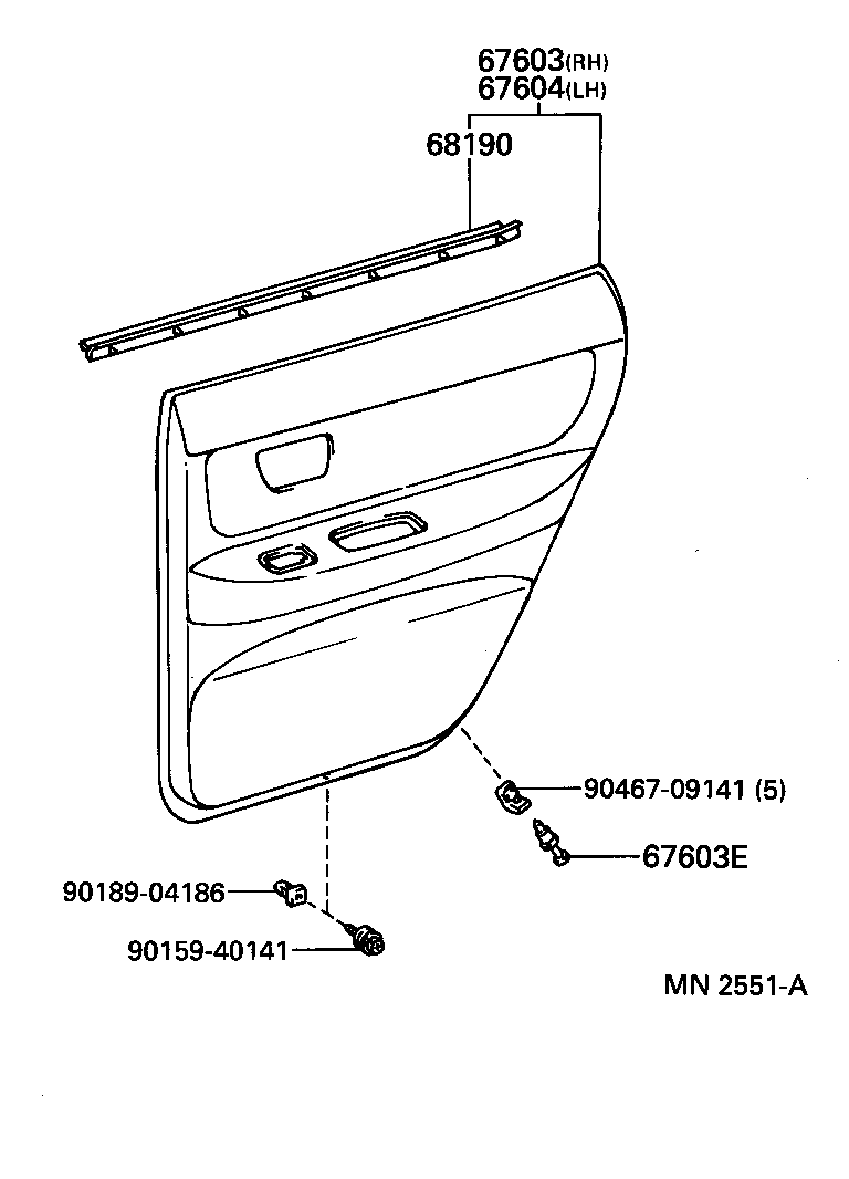  CARINA ED |  REAR DOOR PANEL GLASS