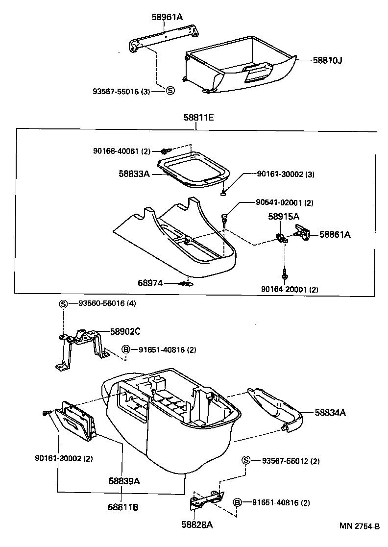  ESTIMA |  CONSOLE BOX BRACKET