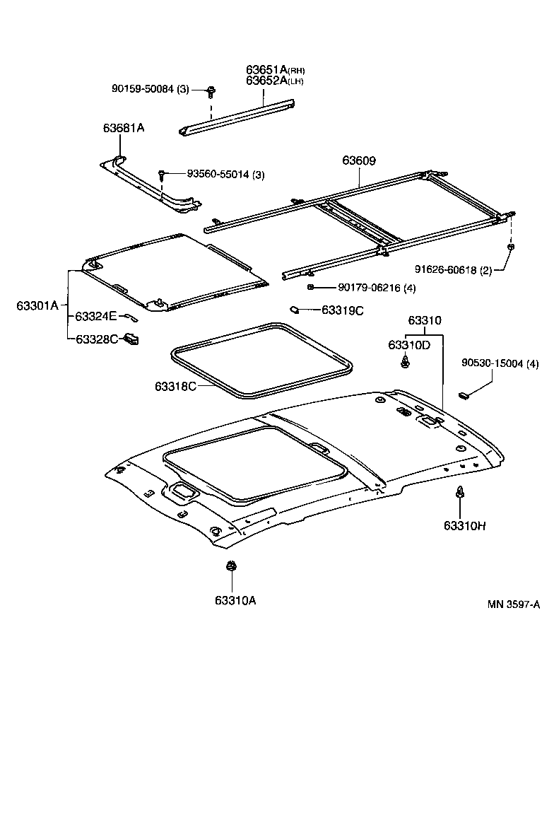  CALDINA |  ROOF HEADLINING SILENCER PAD