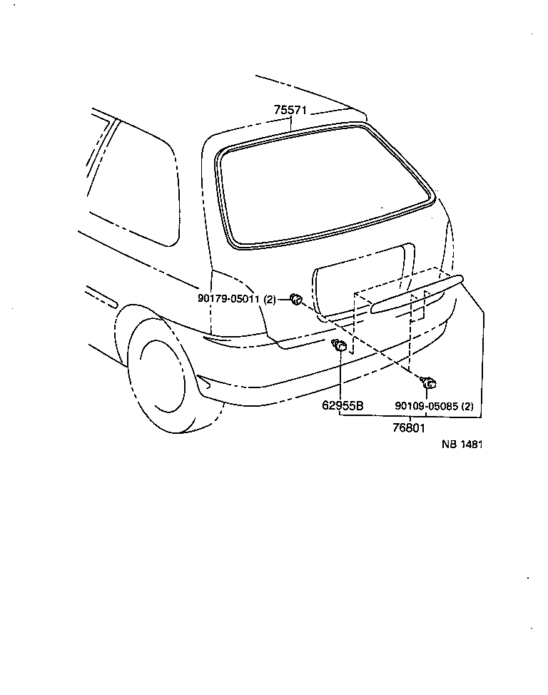  STARLET |  REAR MOULDING