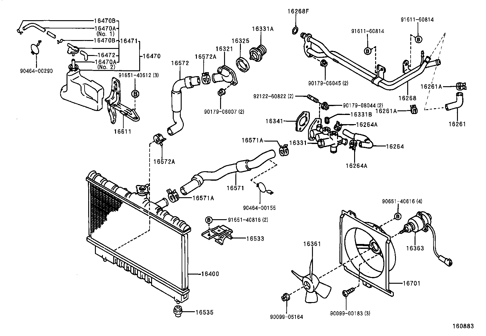  CAMRY VISTA |  RADIATOR WATER OUTLET
