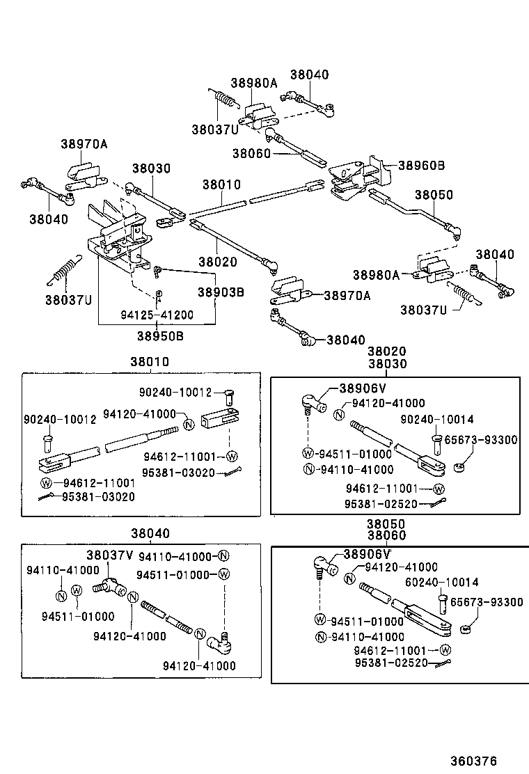  DYNA TOYOACE |  POWER TAKE OFF LEVER LINK