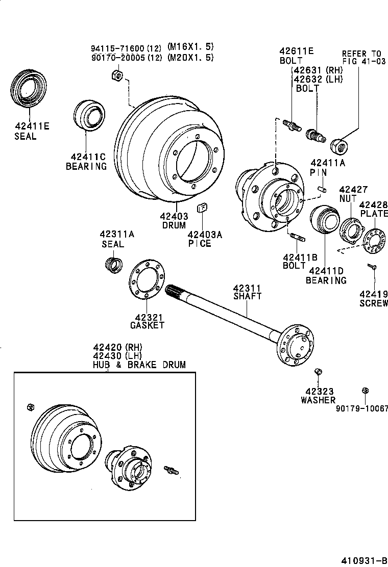  DYNA TOYOACE |  REAR AXLE SHAFT HUB