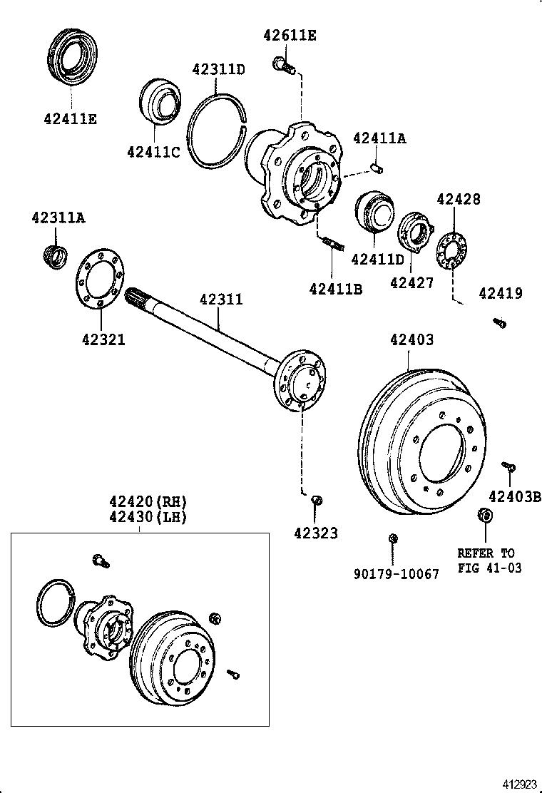  DYNA TOYOACE |  REAR AXLE SHAFT HUB