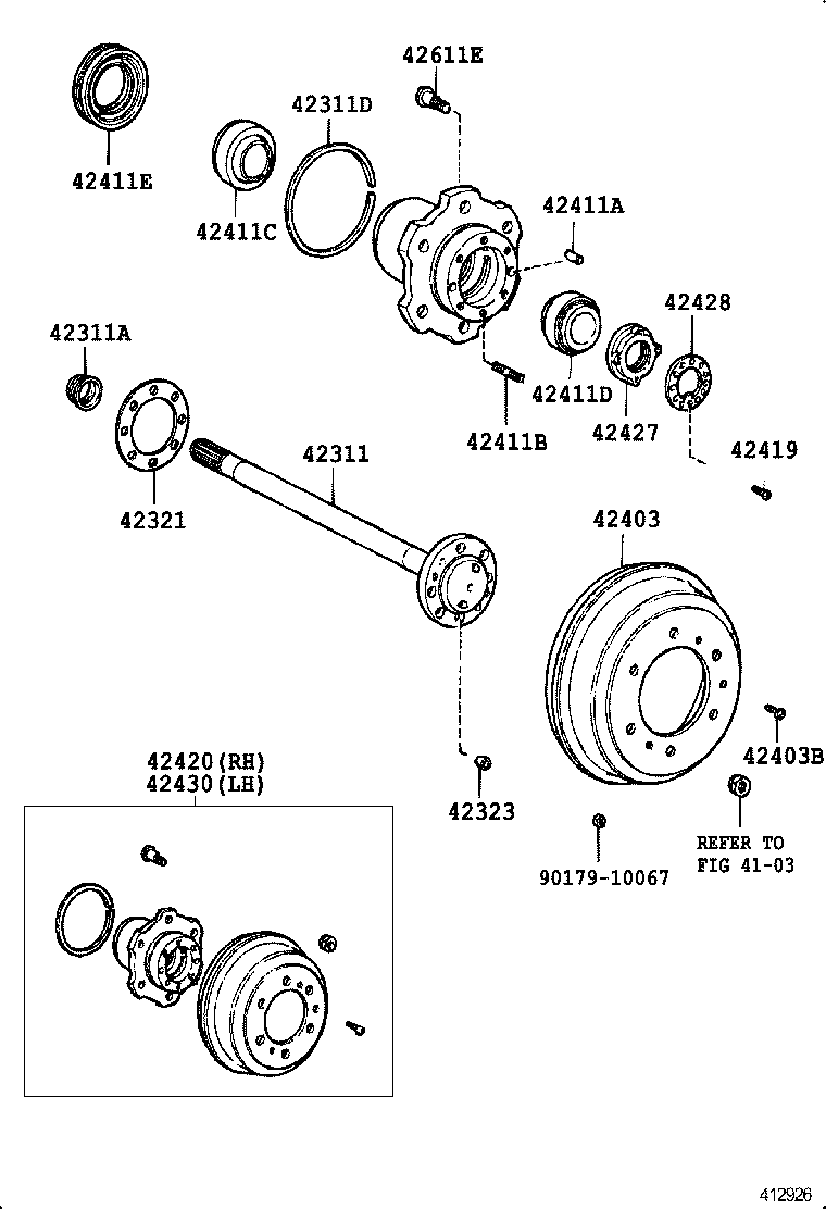  DYNA TOYOACE |  REAR AXLE SHAFT HUB