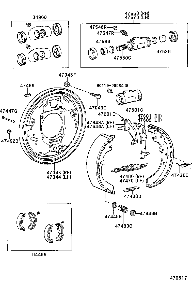 HILUX | REAR DRUM BRAKE WHEEL CYLINDER BACKING PLATE