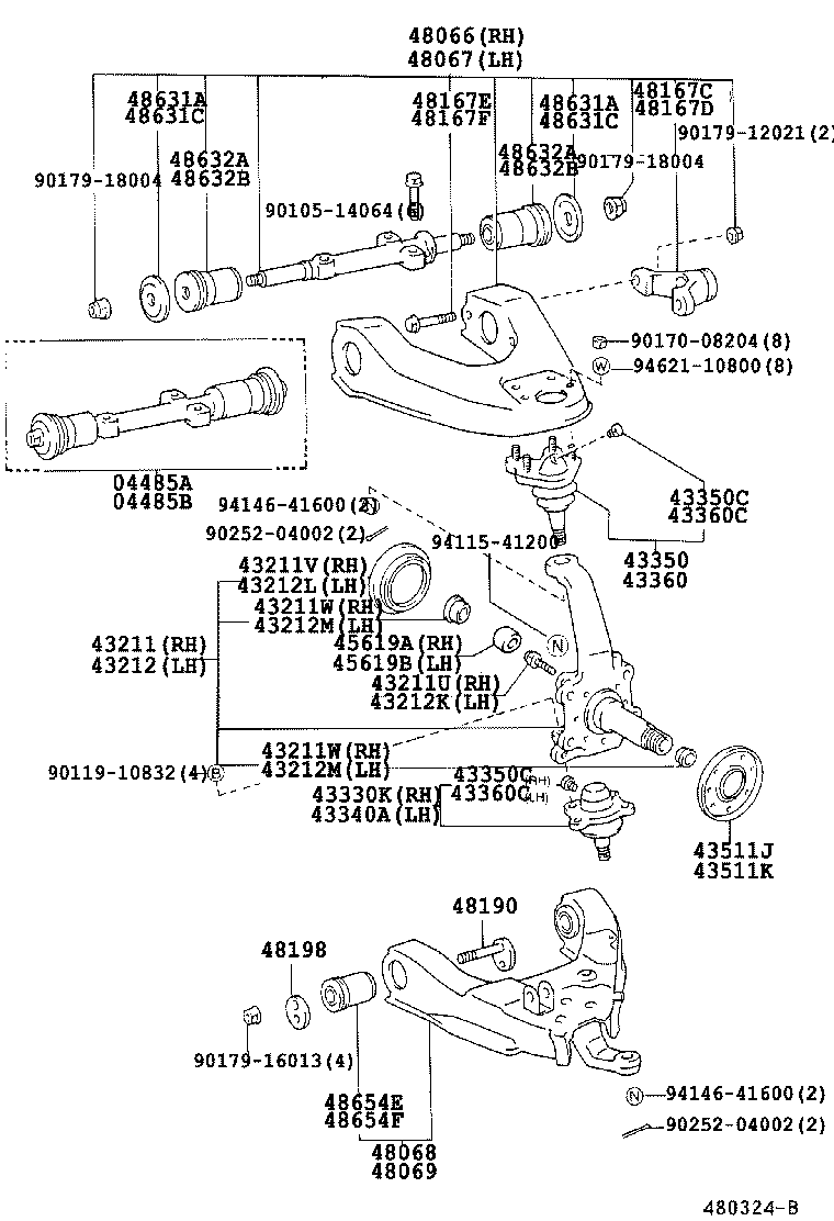  HILUX |  FRONT AXLE ARM STEERING KNUCKLE