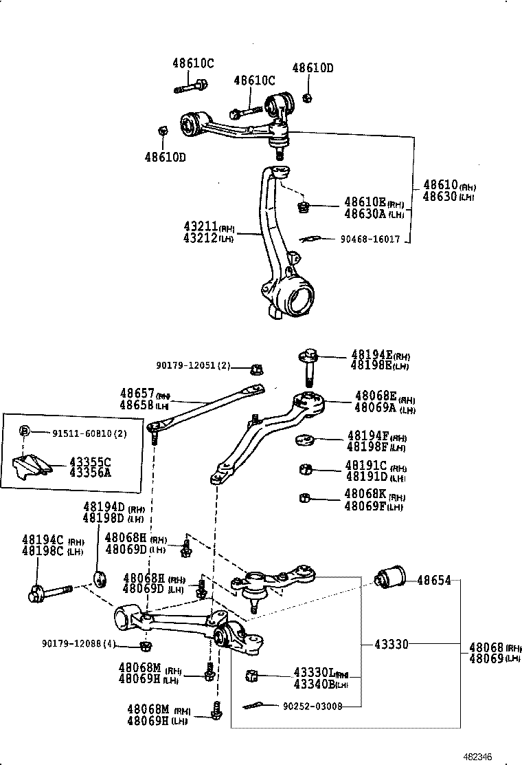  CROWN CROWN MAJESTA |  FRONT AXLE ARM STEERING KNUCKLE