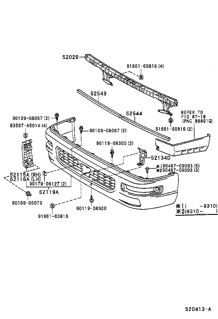  LITE TOWNACE V WG |  FRONT BUMPER BUMPER STAY