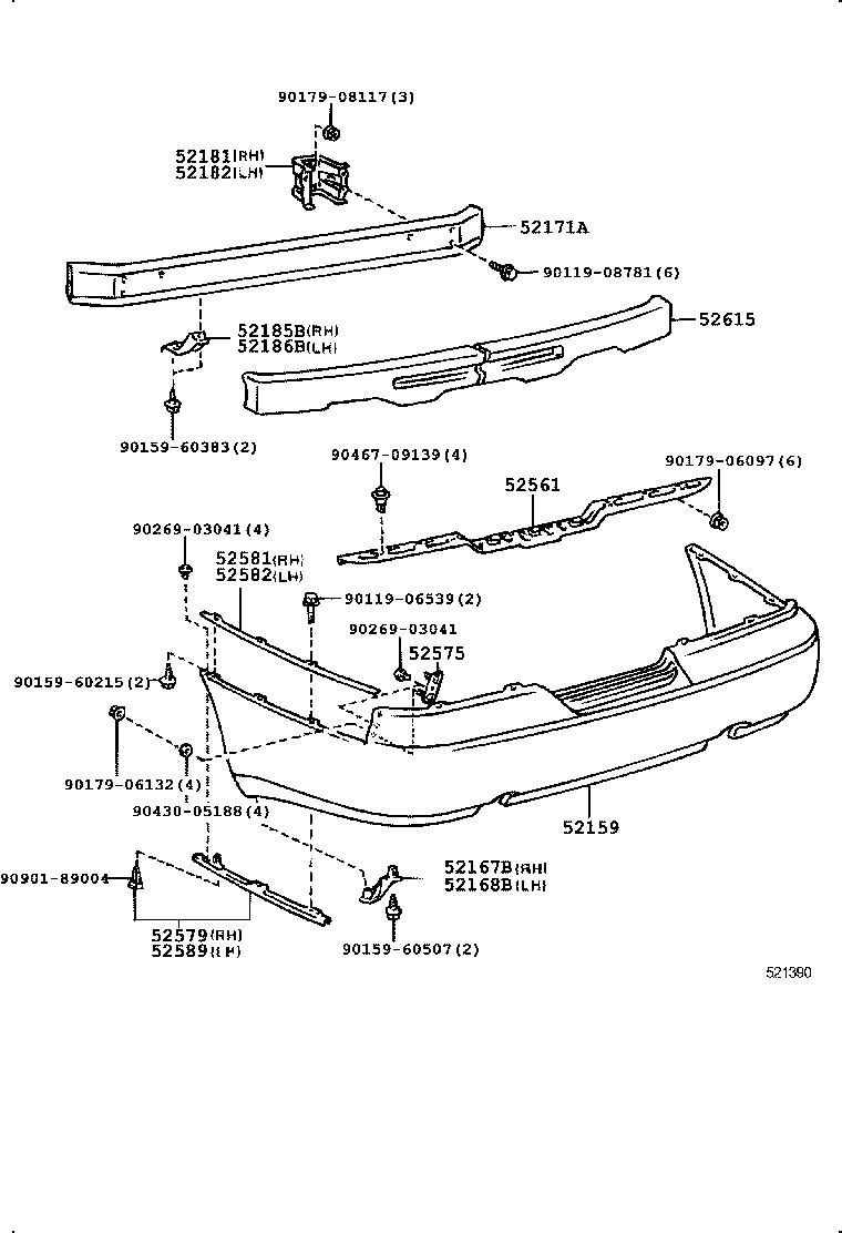  CROWN CROWN MAJESTA |  REAR BUMPER BUMPER STAY