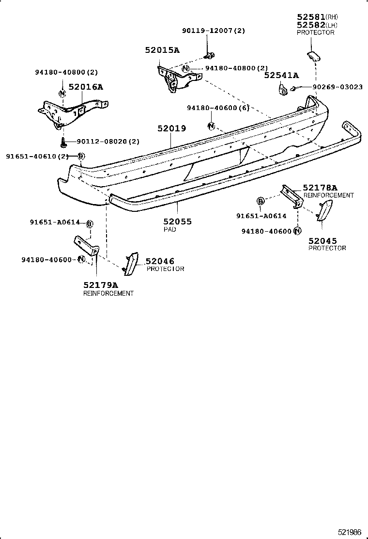  CENTURY |  REAR BUMPER BUMPER STAY