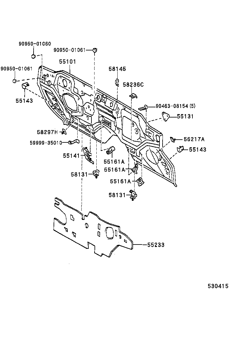  HILUX |  FRONT FENDER APRON DASH PANEL