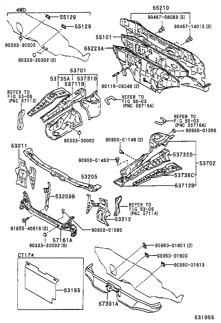  CARINA FF |  FRONT FENDER APRON DASH PANEL