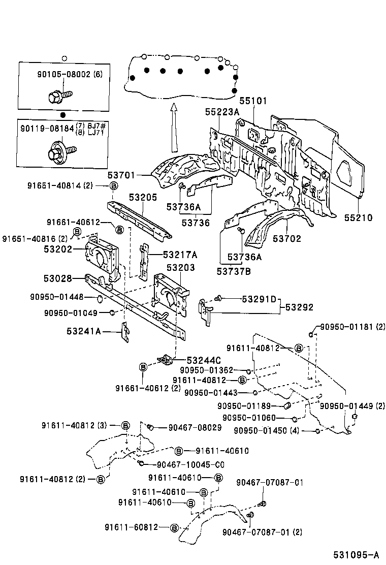  LAND CRUISER S T H T |  FRONT FENDER APRON DASH PANEL