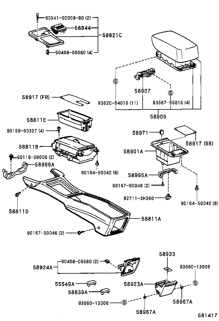  CROWN CROWN MAJESTA |  CONSOLE BOX BRACKET