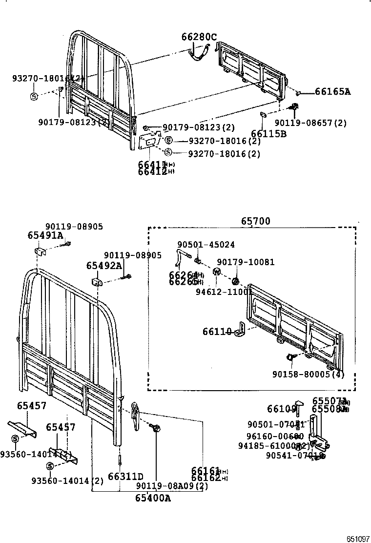  HIACE TRUCK |  REAR BODY GUARD FRAME TAIL GATE