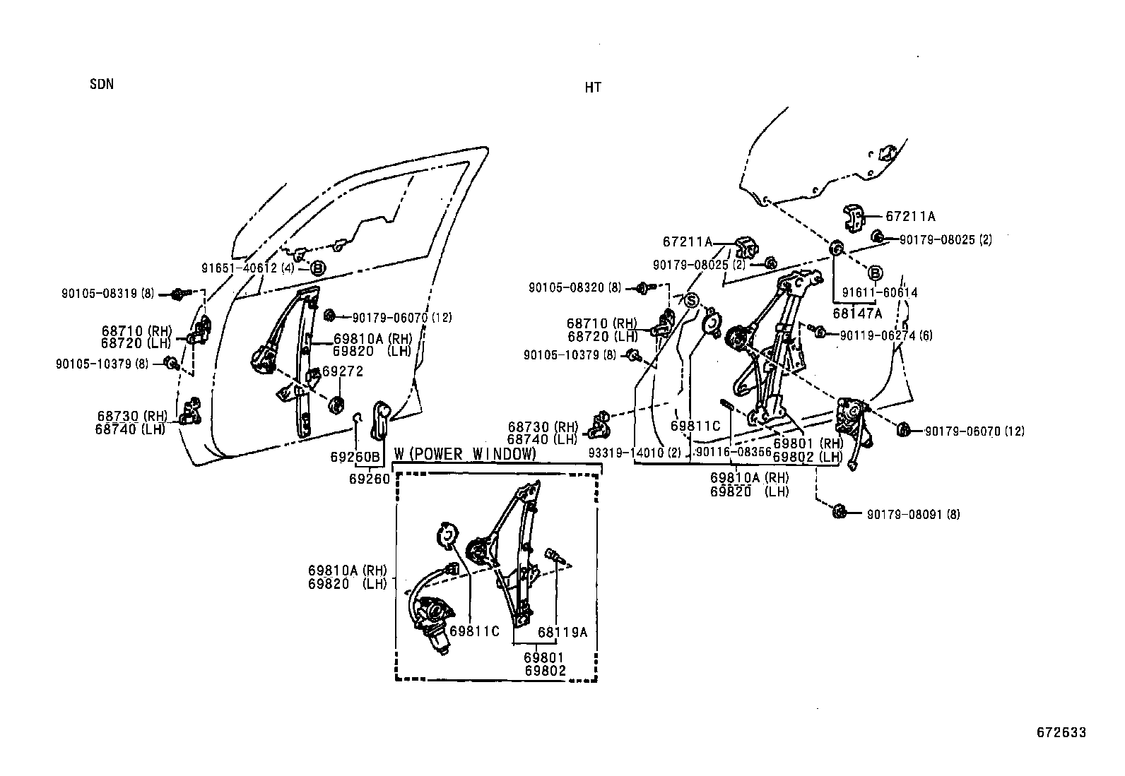  CAMRY VISTA |  FRONT DOOR WINDOW REGULATOR HINGE