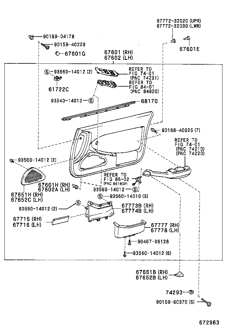  CAMRY VISTA |  FRONT DOOR PANEL GLASS