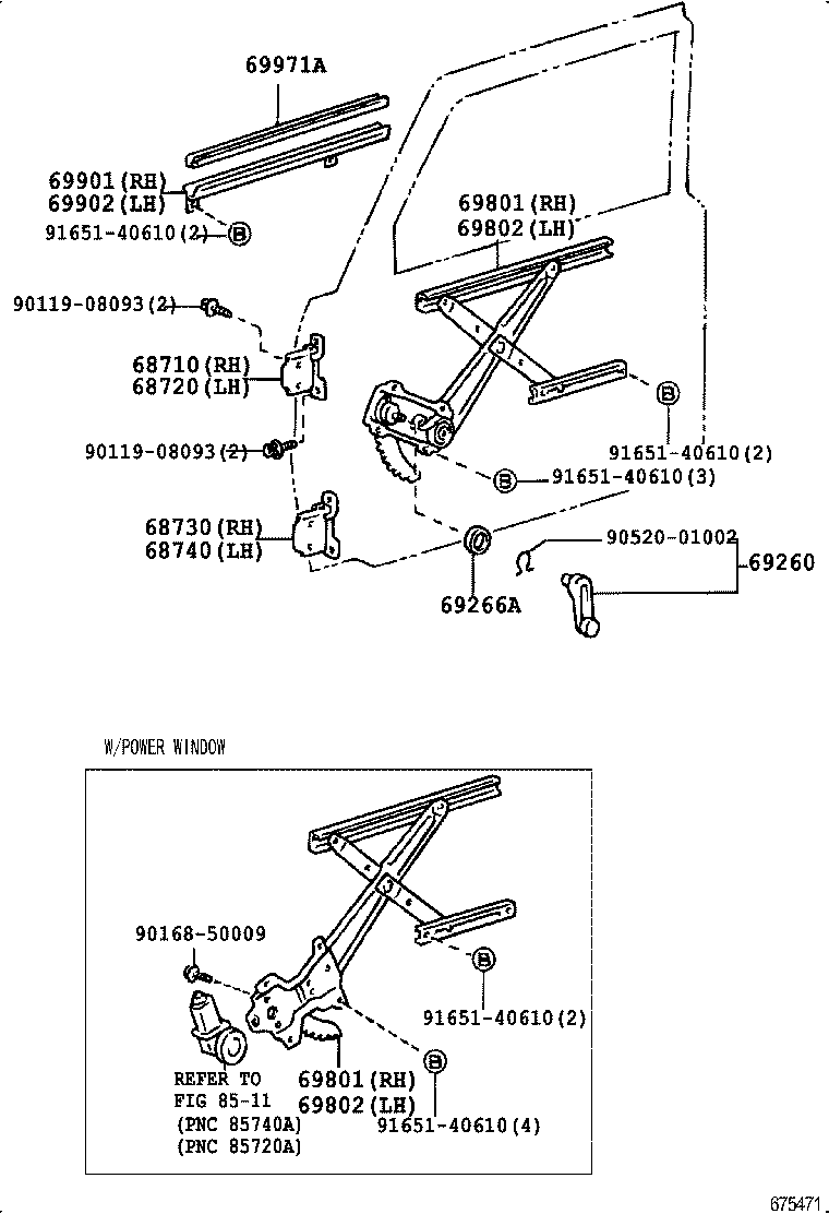  LAND CRUISER S T H T |  FRONT DOOR WINDOW REGULATOR HINGE