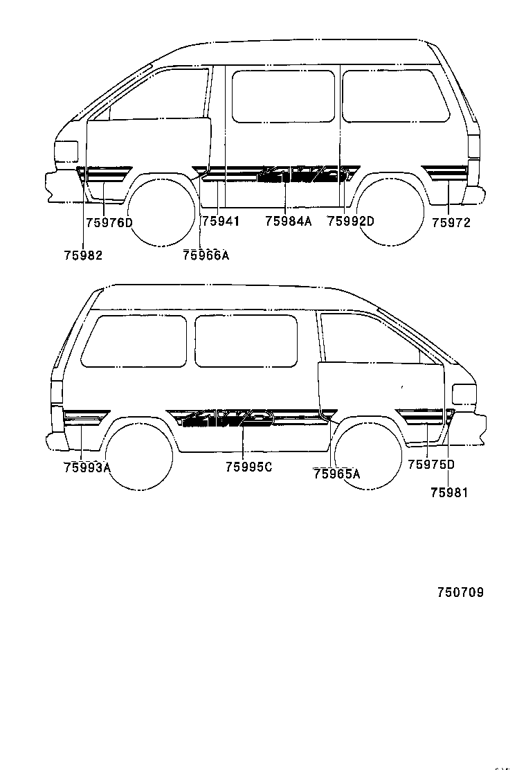  LITEACE VAN WAGON |  BODY STRIPE