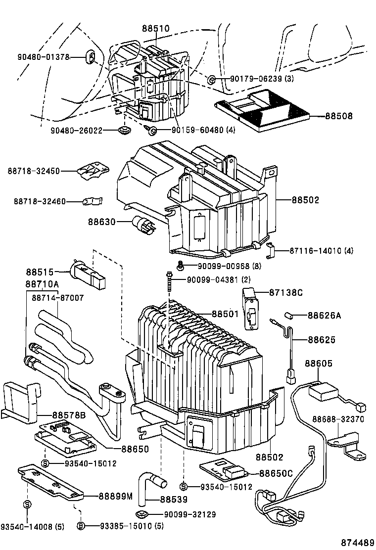  CAMRY VISTA |  HEATING AIR CONDITIONING COOLER UNIT