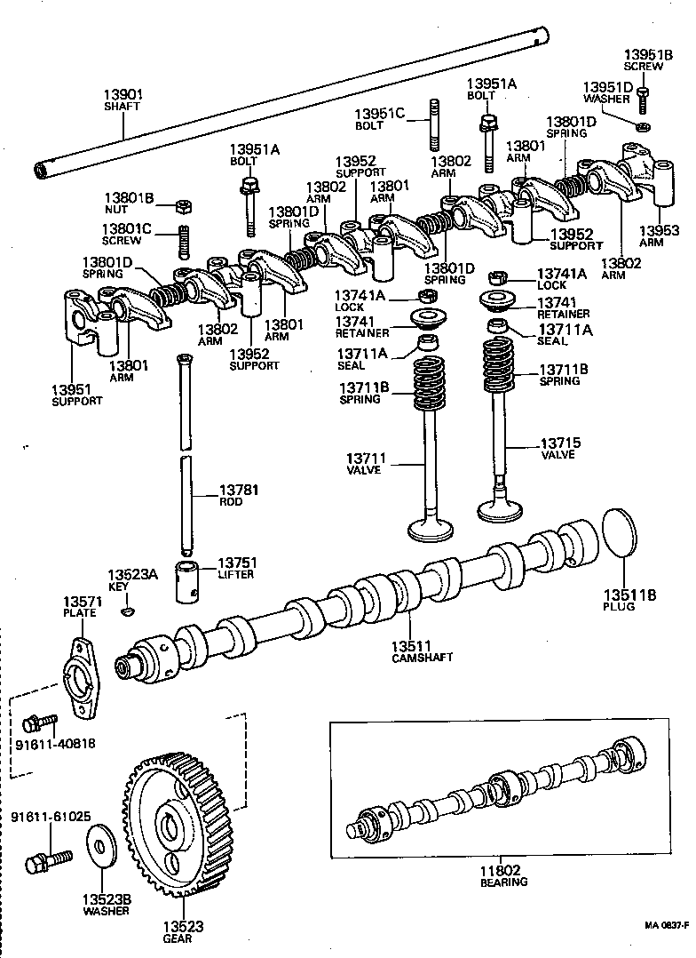  LAND CRUISER 40 50 |  CAMSHAFT VALVE