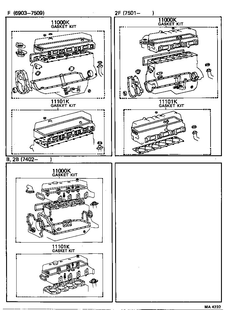  LAND CRUISER 40 50 |  ENGINE OVERHAUL GASKET KIT