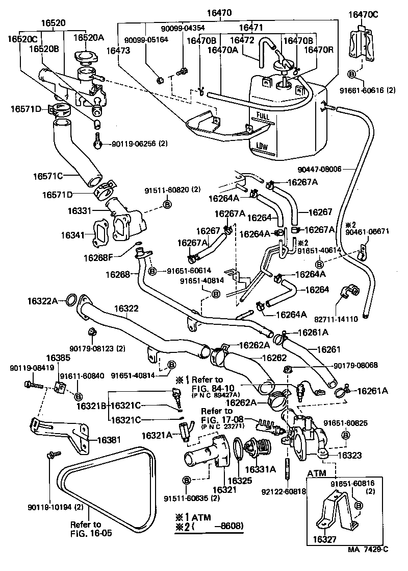  MR2 |  RADIATOR WATER OUTLET