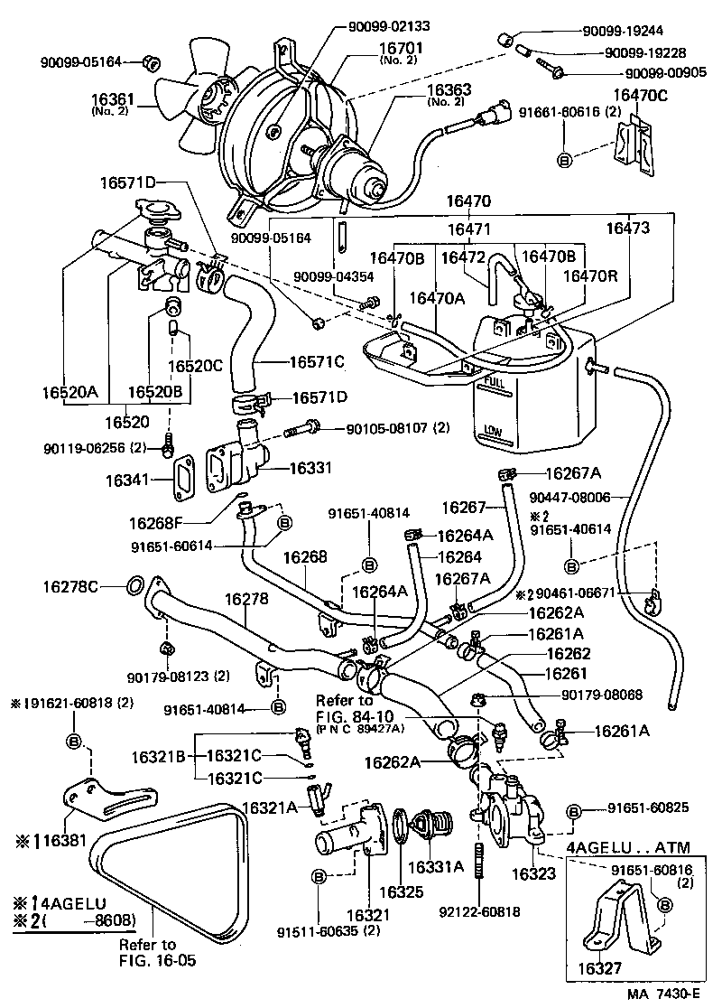 MR2 |  RADIATOR WATER OUTLET
