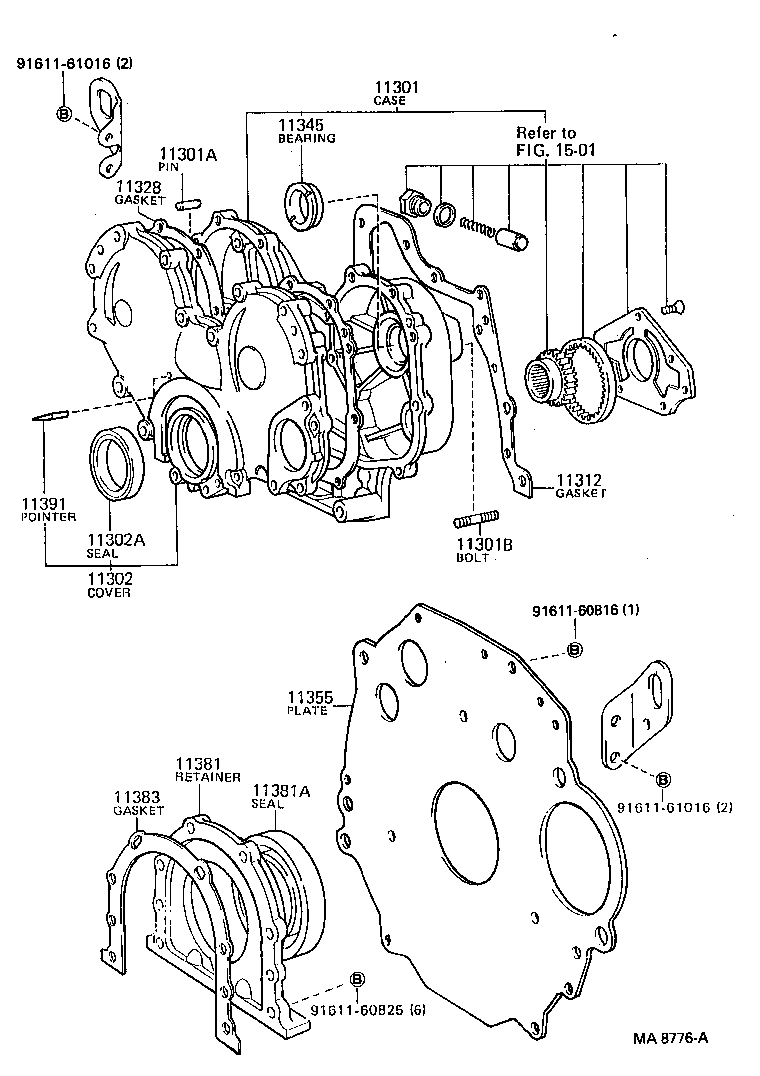  DYNA TOYOACE QUICK |  TIMING GEAR COVER REAR END PLATE