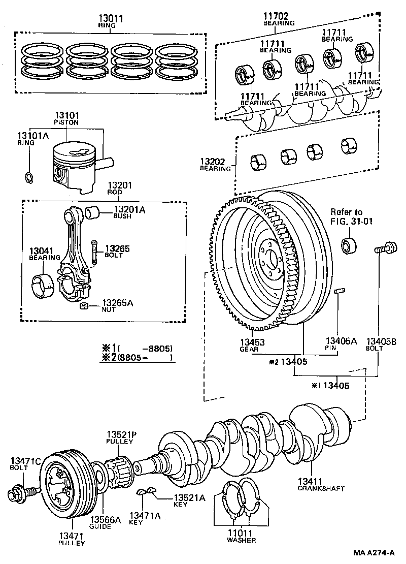  HIACE VAN WAGON |  CRANKSHAFT PISTON