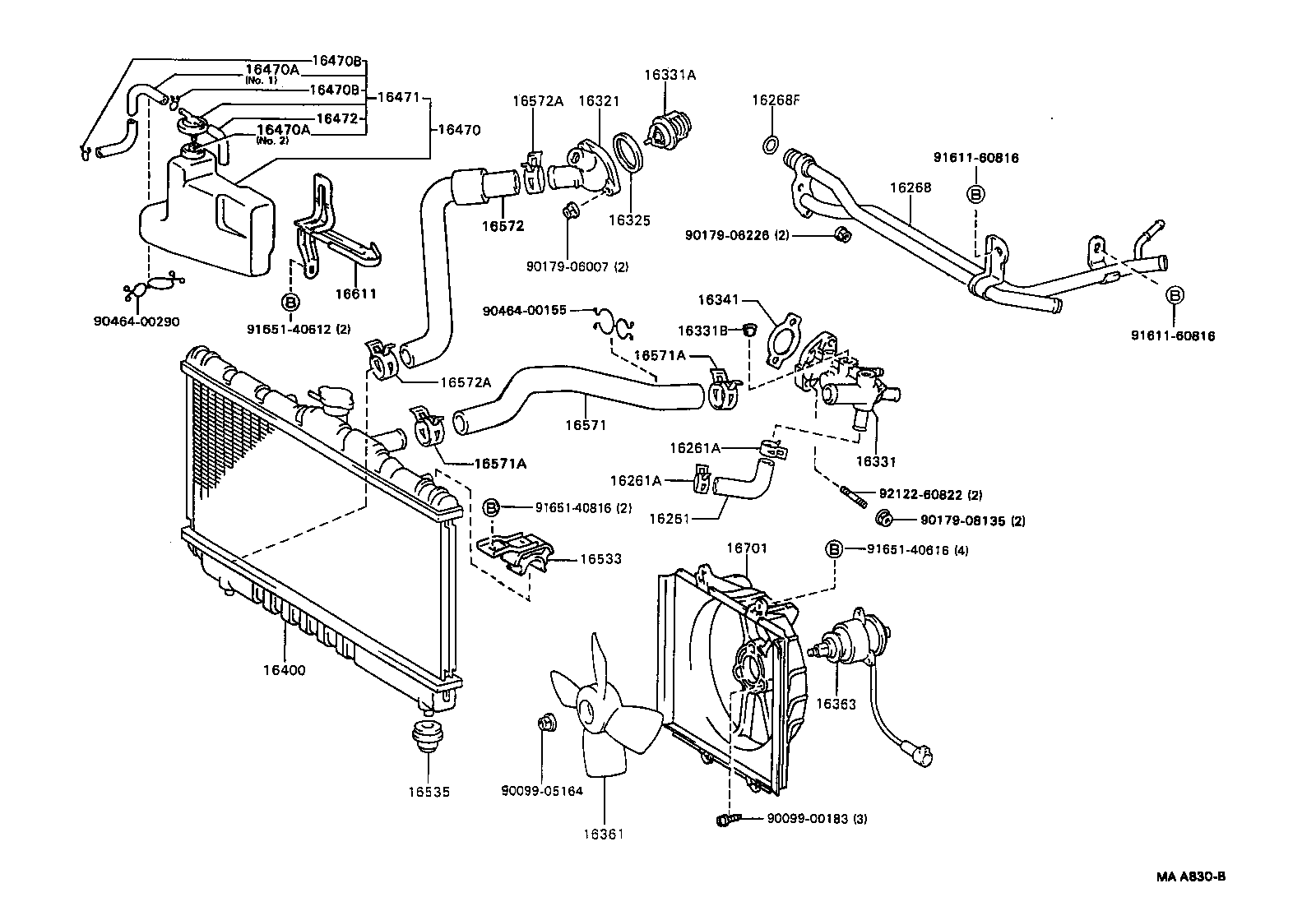  CAMRY VISTA |  RADIATOR WATER OUTLET