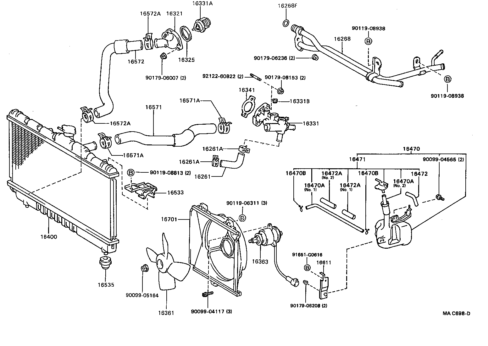  CORONA EXIV |  RADIATOR WATER OUTLET