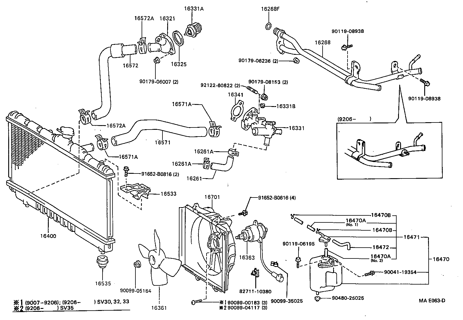  CAMRY VISTA |  RADIATOR WATER OUTLET