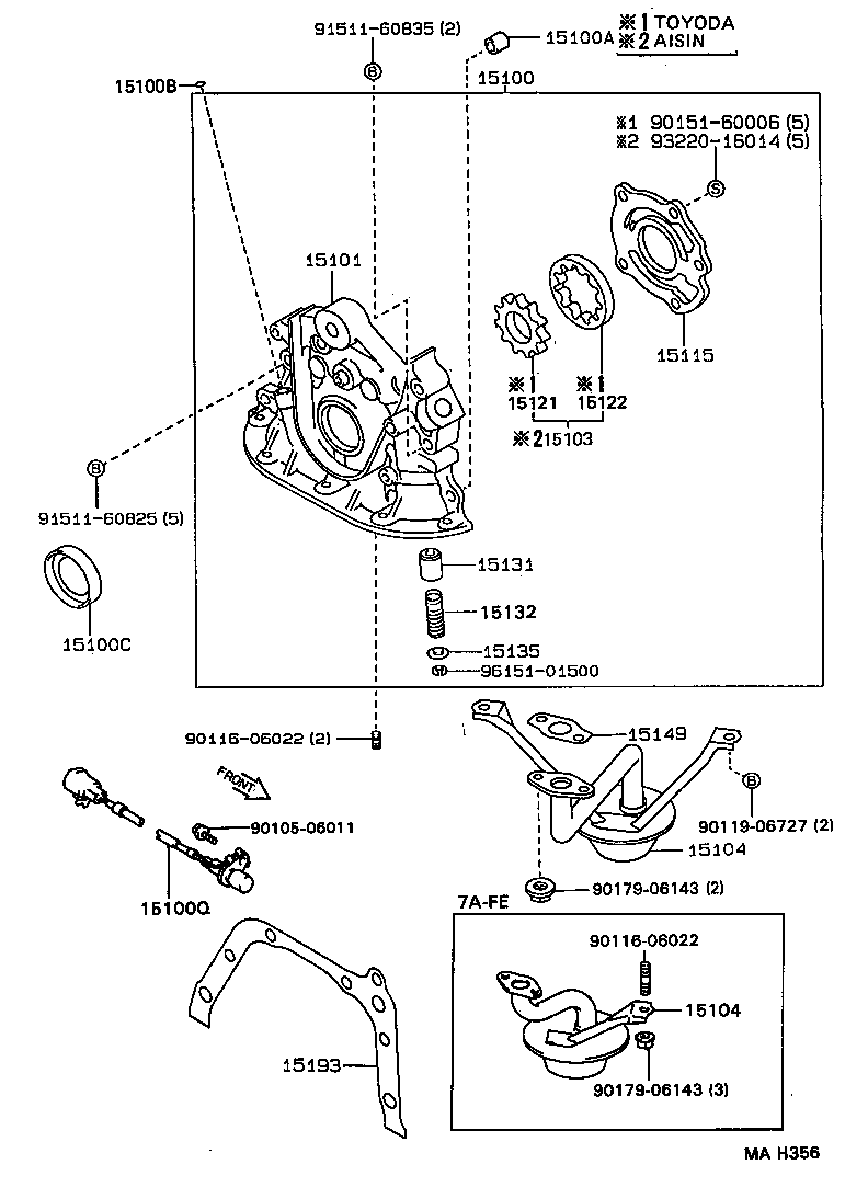  CARINA FF |  ENGINE OIL PUMP