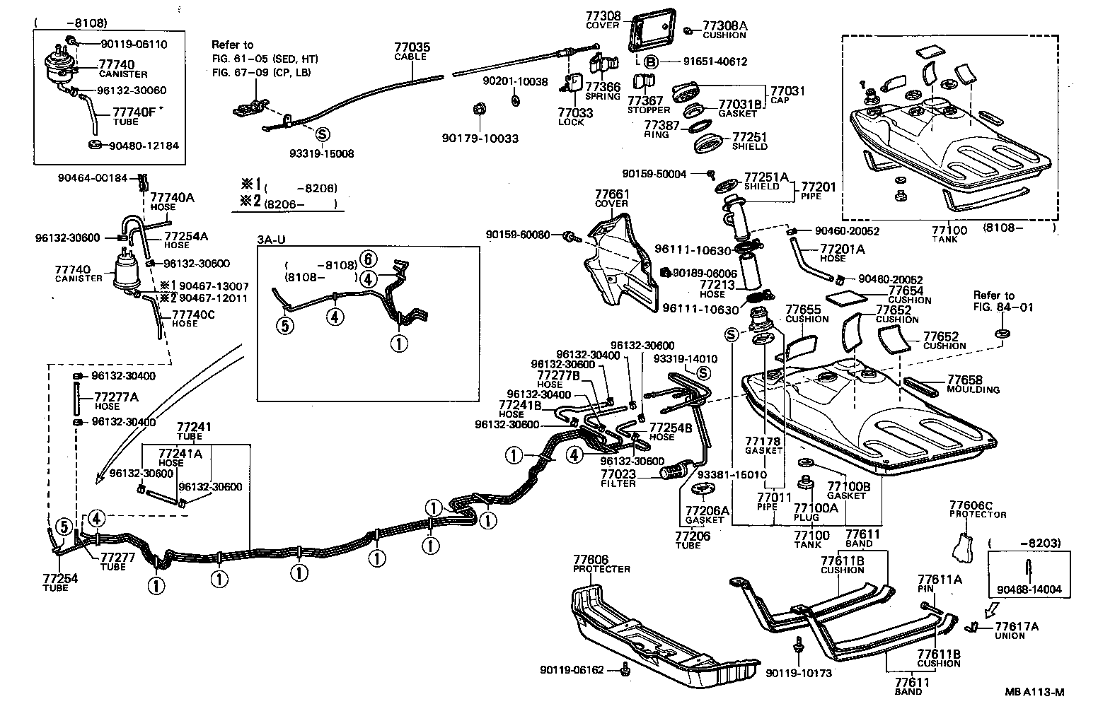 Toyota Corollake70 Eskds Body Fuel Tank Tube Japan Parts Eu