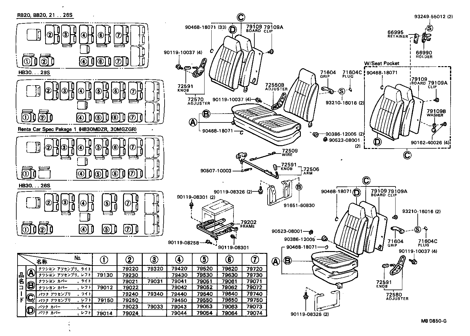  COASTER |  SEAT SEAT TRACK